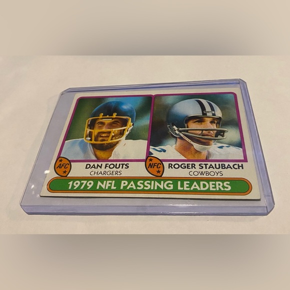 Roger Staubach/Dan Fouts 1979 NFL Passing Leaders 1980 Topps Football Card - Picture 1 of 3